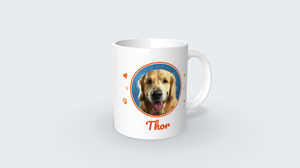 Enlace 3D de la taza personalizada abierto en el celular